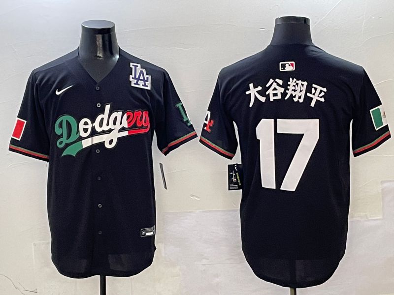 Men Los Angeles Dodgers #17 Ohtani Black Mexico Nike 2025 MLB Jersey style 9->los angeles dodgers->MLB Jersey